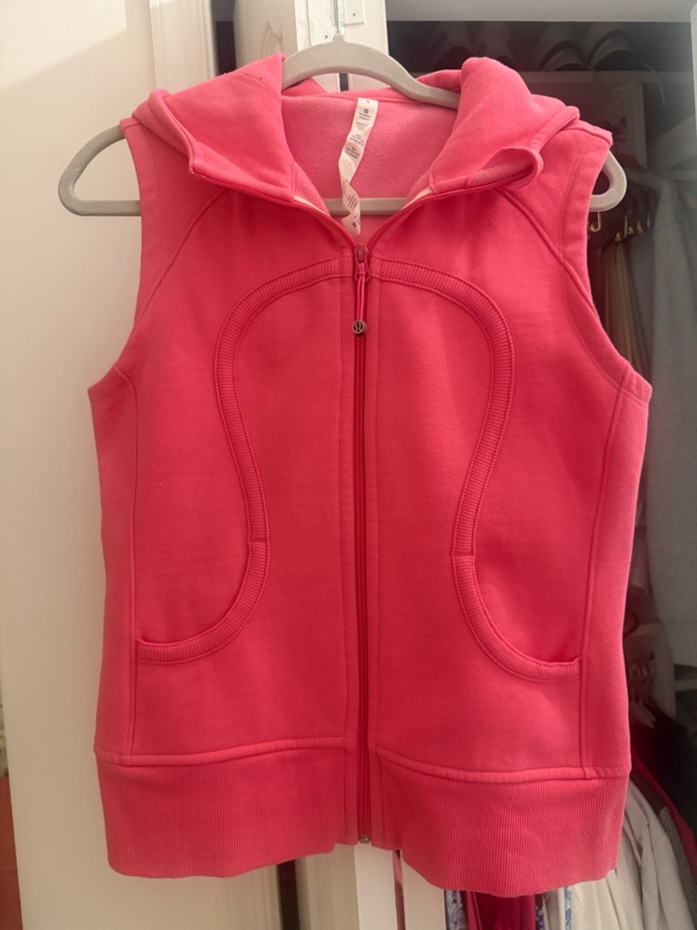 lululemon athletica Vibrant Pink Sleeveless Hoodie
